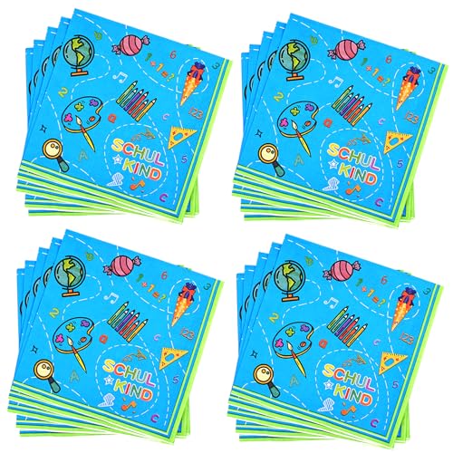 40PCS Servietten Einschulung, Servietten Schulanfang, Einschulung Servietten,Schulanfang Einschulung Deko,Mit Schulkind Zuckertüte Abc Schule Partyservietten Tischdeko,Einschulung,Partygeschirr-B 40PCS Servietten Einschulung, Servietten Schulanfang, Einschulung Servietten,Schulanfang Einschulung Deko,Mit Schulkind Zuckertüte Abc Schule Partyservietten Tischdeko,Einschulung,Partygeschirr-B von GADITIEK