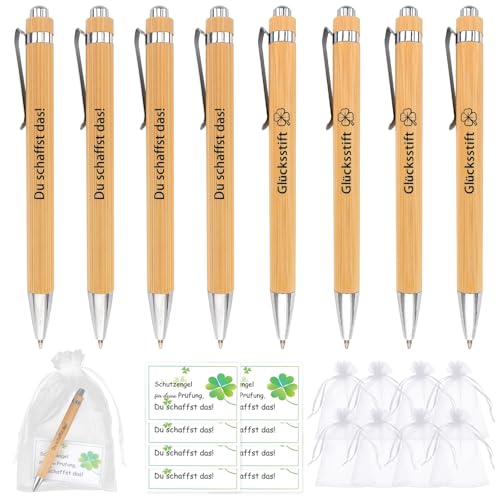 8 Sätze Glücksbringer Prüfung Holzkugelschreiber, Inspirierend Glücksstift Kugelschreiber Bambus Schwarz Tinte Mit Spruch Du Schaffst Das, Ideal als Abschiedsgeschenk Für Schüler Erzieher und Schulen 8 Sätze Glücksbringer Prüfung Holzkugelschreiber, Inspirierend Glücksstift Kugelschreiber Bambus Schwarz Tinte Mit Spruch Du Schaffst Das, Ideal als Abschiedsgeschenk Für Schüler Erzieher und Schulen von GADITIEK