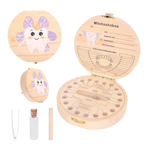 GADITIEK Milchzahndose Mädchen & jungen Personalisiert, Zahndose Milchzähne aus Holz mit Namen zum Aufstellen, Zahndose mit Display Funktion für Milchzähne für Jungen & Mädchen Geschenk (Zähne) GADITIEK Milchzahndose Mädchen & jungen Personalisiert, Zahndose Milchzähne aus Holz mit Namen zum Aufstellen, Zahndose mit Display Funktion für Milchzähne für Jungen & Mädchen Geschenk (Zähne) von GADITIEK