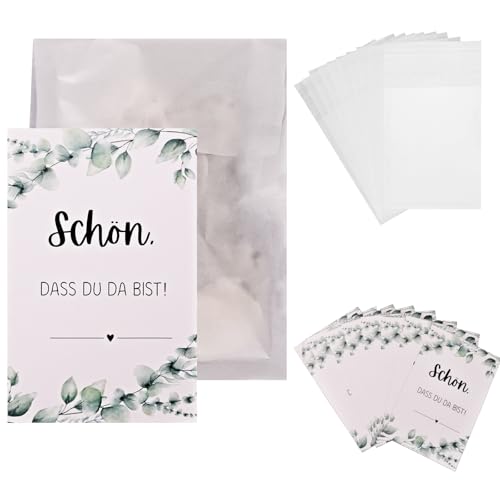 Schön Das Du Da Bist Gastgeschenke, 20 Stück Samentütchen Gastgeschenk Mit Karte, Blumensamen Tütchen Gastgeschenke Hochzeit, Geschenktüten Für Gastgeschenke Kommunion, Taufe, Geburtstag (Keine Samen) von GADITIEK