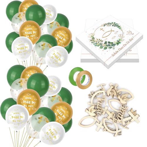 Taufe Deko, Tischdeko Taufe,Deko Taufe Junge,Taufe Deko Mädchen, Konfirmation Deko, Kommunion Deko, Servietten 'Schön Dass Du Da Bist' Firmung Deko,Ballons, Fischdekoration aus Holz Taufe Deko, Tischdeko Taufe,Deko Taufe Junge,Taufe Deko Mädchen, Konfirmation Deko, Kommunion Deko, Servietten 'Schön Dass Du Da Bist' Firmung Deko,Ballons, Fischdekoration aus Holz von GADITIEK