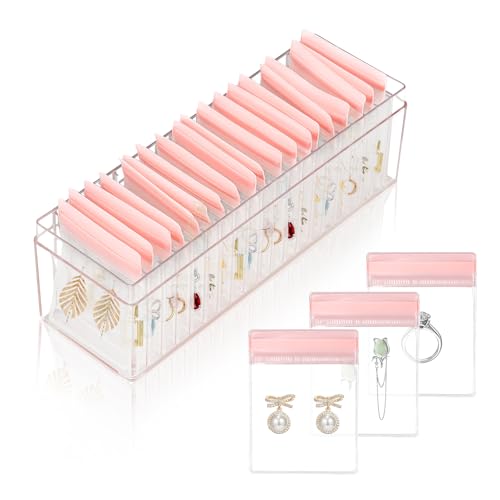 GAESHOW Schmuckkästchen für Reisen, Transparent Schmuckaufbewahrung mit 20 Beuteln, Schmuckschatulle, Schmuckkästchen für Ringe, Halsketten, Armbänder GAESHOW Schmuckkästchen für Reisen, Transparent Schmuckaufbewahrung mit 20 Beuteln, Schmuckschatulle, Schmuckkästchen für Ringe, Halsketten, Armbänder von GAESHOW