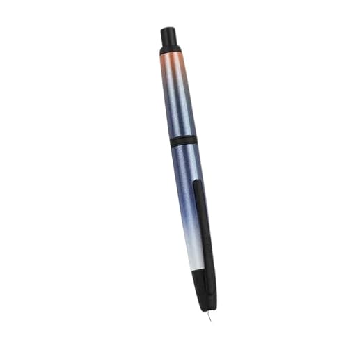 GAFNED Druck-Füllfederhalter, EF/F-Feder, Klickstift, Schreibwaren, Metall, mattschwarz, Schreibtinte, Büro, Farbverlauf, Blau, Schwarz, F (0,5 mm)) von GAFNED