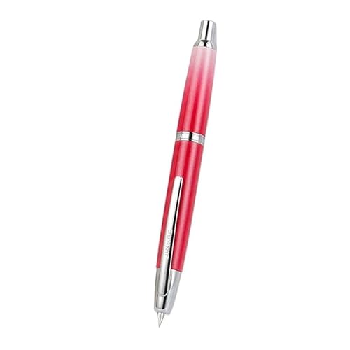 GAFNED Druck-Füllfederhalter, EF/F-Feder, Klickstift, Schreibwaren, Metall, mattschwarz, Schreibtinte, Büro, Farbverlauf, Rot, EF (0,38 mm)) von GAFNED