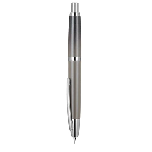 GAFNED Druck-Füllfederhalter, EF/F-Feder, Klickstift, Schreibwaren, Metall, mattschwarz, Schreibtinte, Büro, Metallgrau, EF (0,38 mm)) von GAFNED