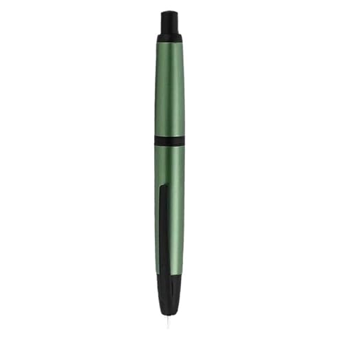 GAFNED Druck-Füllfederhalter, EF/F-Feder, Klickstift, Schreibwaren, Metall, mattschwarz, Schreibtintenstift, Büro (grün-schwarzer Clip, F (0,5 mm)) von GAFNED