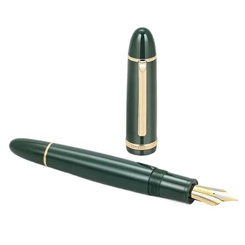 GAFNED Füllfederhalter, mehrfarbig, Acryl, luxuriös, elegant, 0,5 mm/0,38 mm Spitze, Schreibwaren, Bürobedarf, Schreibwaren (X159 Gold-Dunkelgrün, EF (0,38 mm)) von GAFNED