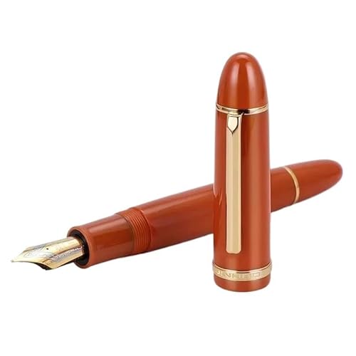GAFNED Füllfederhalter, mehrfarbig, Acryl, luxuriös, elegant, 0,5 mm/0,38 mm Spitze, Schreibwaren, Bürobedarf, Schreibwaren (X159 Gold-Orange, M (0,7 mm) von GAFNED