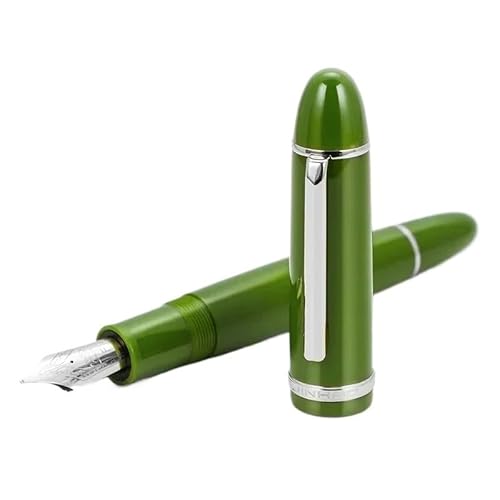 GAFNED Füllfederhalter, mehrfarbig, Acryl, luxuriös, elegant, 0,5 mm/0,38 mm Spitze, Schreibwaren, Bürobedarf, Schreibwaren (X159 Silbergrün, M (0,7 mm)) von GAFNED