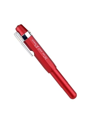 GAFNED Füllfederhalter aus Aluminiumlegierung, Vintage, kurz, EF/F, gebogene Feder, Büro, Schule, Schreibwaren, Tasche, Schreibwaren, Geschenk, Stift (Rot, EF) von GAFNED