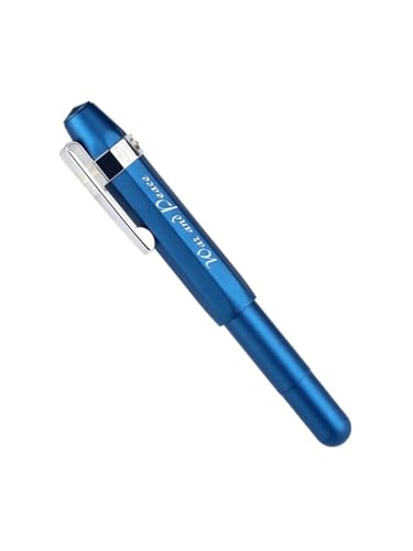 GAFNED Füllfederhalter aus Aluminiumlegierung, Vintage, kurz, EF/F, gebogene Feder, Büro, Schule, Schreibwaren, Taschen-Tinte, Schreibwaren, Geschenkstift (Indigoblau, EF) von GAFNED