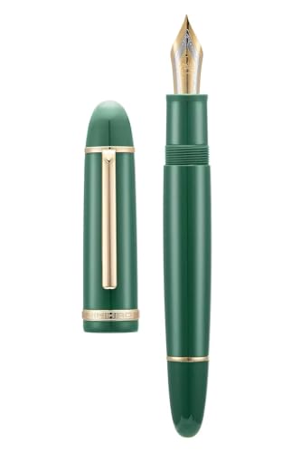 GAFNED Klassisches Füllfederhalter-Set, 0,5 mm/0,38 mm Spitze, elegantes Bürobedarf, dunkelgrüner goldfarbener Clip, EF) von GAFNED
