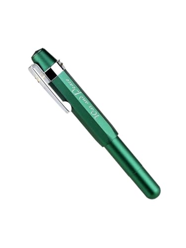 GAFNED Kurzer Füllfederhalter aus Aluminiumlegierung, Vintage, EF/F, gebogene Feder, Büro, Schule, Schreibwaren, Tasche, Schreibwaren, Geschenk, Stift (grün, EF gebogene Spitze) von GAFNED