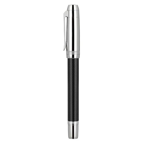 GAFNED Star Series EF/F/M Füllfederhalter aus Metall, luxuriöser Schreibstift für Büro, Schule, Schreibwaren (Silber-Schwarz, F) von GAFNED