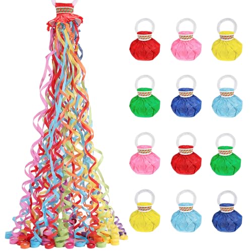 12 bunte Konfetti-Popper, Abschluss-/Luftschlangen, Handwurf-Party-Popper, magische Papier-Knallbonbons für Ostern, Feiern, Geburtstage, Verlobungen, Schulpartys, Hochzeiten, Partygeschenke von GAILROSO