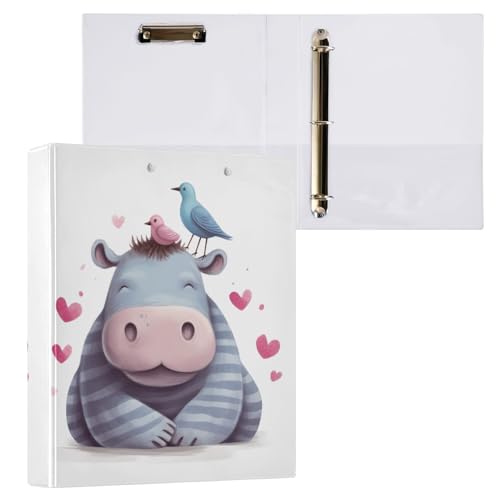 Cartoon Nilpferd mit Vögeln 1 1/2 Ordner, 3 Ringe für 200 Blatt Mädchen Binder Cartoon Nilpferd mit Vögeln 1 1/2 Ordner, 3 Ringe für 200 Blatt Mädchen Binder von GAIREG