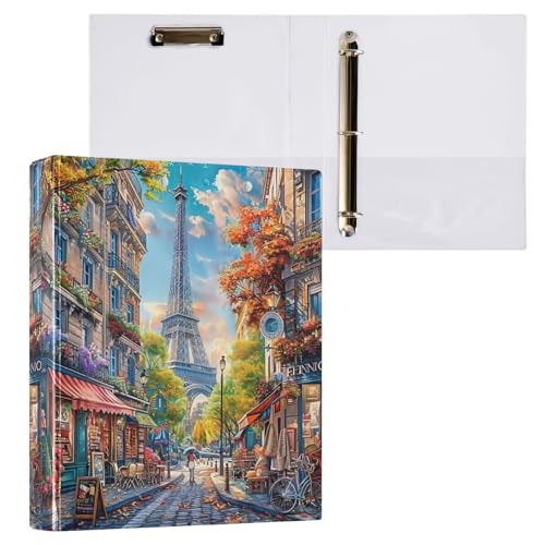 City Street in Paris 3-Ringbuch, 3,8 cm, für 200 Blatt, runde Ringe, Rezeptbuch von GAIREG