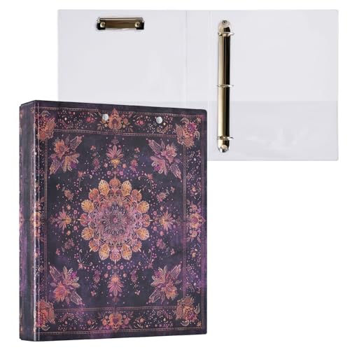 Dunkelviolettes Mandala-Design Ordner mit Taschen, 200 Blatt Kapazität, Ordner für Jungen von GAIREG