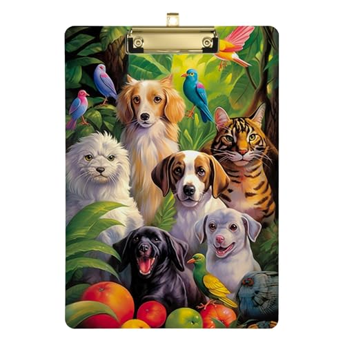 Klemmbretter mit Tier- und Vogelmotiv, niedriges Profil, für Kinder, Studenten, Krankenschwestern, Trainer, Lehrer, A4, Briefgröße 31,8 x 22,9 cm, goldfarbener Clip Klemmbretter mit Tier- und Vogelmotiv, niedriges Profil, für Kinder, Studenten, Krankenschwestern, Trainer, Lehrer, A4, Briefgröße 31,8 x 22,9 cm, goldfarbener Clip von GAIREG