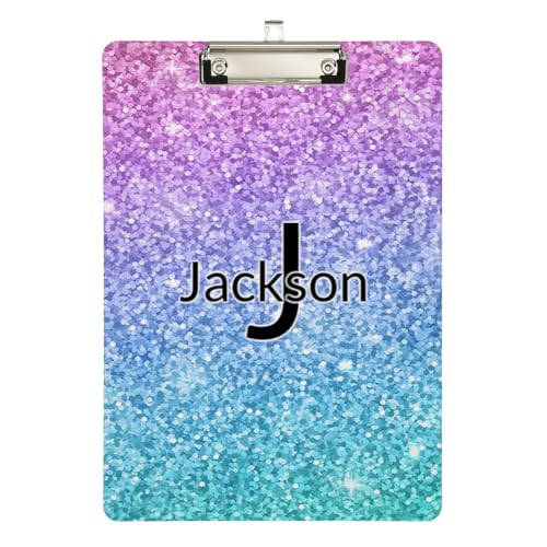 Personalisierte Text-Klemmbretter, rosa und grün, Glitzer, individuelles Monogramm-Klemmbrett für Lehrer, A4, Briefgröße Personalisierte Text-Klemmbretter, rosa und grün, Glitzer, individuelles Monogramm-Klemmbrett für Lehrer, A4, Briefgröße von GAIREG