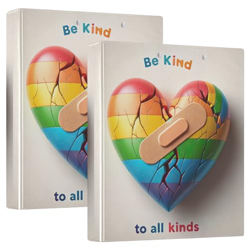 Pride Day Be Kind to All Kinds 3-Ringbuch, 2 Stück, D-Ringbuch, 3,8 cm, Kinderbuch von GAIREG