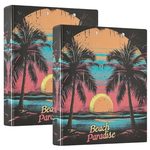 Summer Beach Palm 3-Ringbuch, 3,8 cm, A4-Ordner, 2 Stück von GAIREG