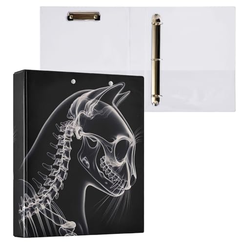 X Ray Skelett Katze 3-Ringbuch Niedliche Ordner 3,8 cm Ordner für Büro von GAIREG