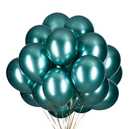 12 Zoll Luftballons Grün Helium,Metallic Luftballons Grüner 50 Stücke Latex Ballons Ø 30 cm für Hochzeit Valentinstag Geburtstag Taufe Kommunion Party Deko von GAKA FAVOR