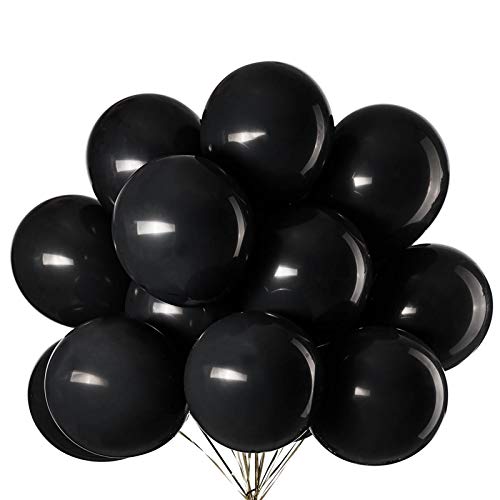 12 Zoll Luftballons Schwarzer Helium,50 Stücke Latex Ballons Ø 30 cm für Hochzeit Valentinstag Geburtstag Taufe Kommunion Party Deko von GAKA FAVOR