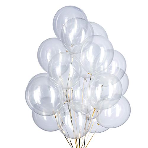 12 Zoll Luftballons Transparente Helium,50 Stücke durchsichtige Latex Ballons Ø 30 cm für Hochzeit Valentinstag Geburtstag Taufe Kommunion Party Deko von GAKA FAVOR