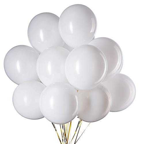 12 Zoll Luftballons Weißer Helium,50 Stücke Latex Ballons Ø 30 cm für Hochzeit Valentinstag Geburtstag Taufe Kommunion Party Deko von GAKA FAVOR