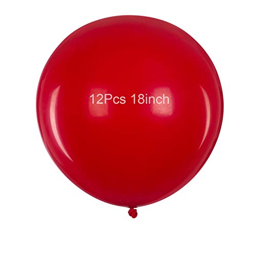 18 Zoll Großer Runder Luftballons Rot Helium 12 Stücke Jumbo Dicke Latex Ballons Ø 45 cm für Hochzeit Valentinstag Geburtstag Taufe Kommunion Party Deko 18 Zoll Großer Runder Luftballons Rot Helium 12 Stücke Jumbo Dicke Latex Ballons Ø 45 cm für Hochzeit Valentinstag Geburtstag Taufe Kommunion Party Deko von GAKA FAVOR