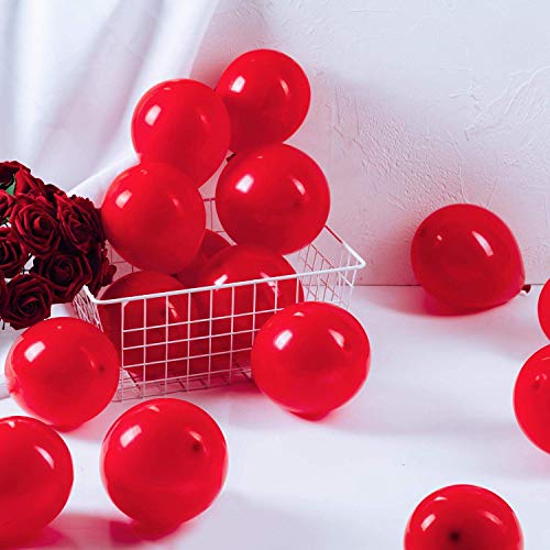 5 Zoll Luftballons Rot Helium,100 Stücke Latex Ballons Ø 12 cm für Hochzeit Valentinstag Geburtstag Taufe Kommunion Party Deko von GAKA FAVOR