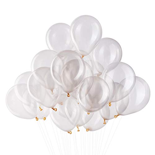 5 Zoll Luftballons Transparente Helium,100 Stücke durchsichtige Latex Ballons Ø 12 cm für Hochzeit Valentinstag Geburtstag Taufe Kommunion Party Deko von GAKA FAVOR