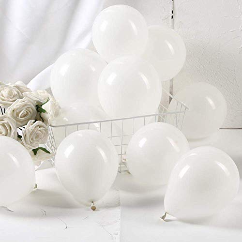 5 Zoll Luftballons Weißer Helium,100 Stücke Latex Ballons Ø 12 cm für Hochzeit Valentinstag Geburtstag Taufe Kommunion Party Deko von GAKA FAVOR