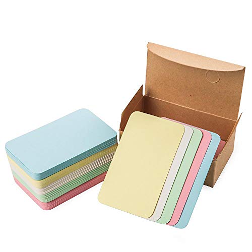 Blanko Papier Karten Mehrfarbig 100 Stück Mitteilungs Leere Visitenkarten Karteikarten, Mitteilungskarte DIY Papier für Schule Home Office Party Supply (9x5.3cm) von GAKA FAVOR