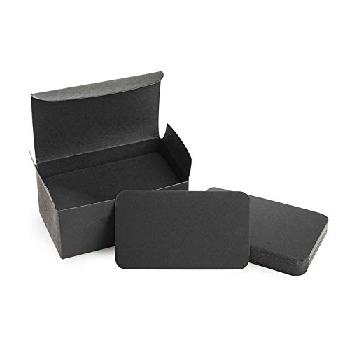 GAKA FAVOR Blanko Papier Karten Schwarzer 100 Stück Mitteilungs Leere Visitenkarten Karteikarten, Mitteilungskarte DIY Papier für Schule Home Office Party Supply (9x5.3cm) von GAKA FAVOR