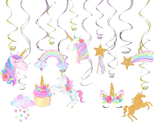 GAKA FAVOR 20 Stück Wirbel Deko Einhorn Spiralen Girlande Folien Deckenhänger Einhorn Spiral Deko für Mädchen Geburtstag, Hochzeit, Silvester oder Karneval Partydeko GAKA FAVOR 20 Stück Wirbel Deko Einhorn Spiralen Girlande Folien Deckenhänger Einhorn Spiral Deko für Mädchen Geburtstag, Hochzeit, Silvester oder Karneval Partydeko von GAKA FAVOR