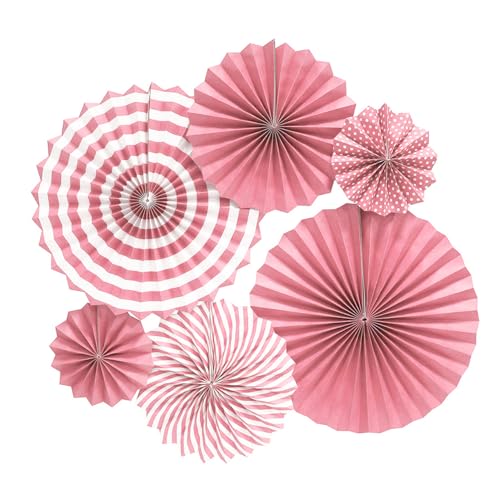GAKA FAVOR 6er Set Party Deko Rosa Papierfächer,Hängende Papier Fächer Dekoration für Party Hochzeit Geburtstag Festival Weihnachten Event Karneval GAKA FAVOR 6er Set Party Deko Rosa Papierfächer,Hängende Papier Fächer Dekoration für Party Hochzeit Geburtstag Festival Weihnachten Event Karneval von GAKA FAVOR
