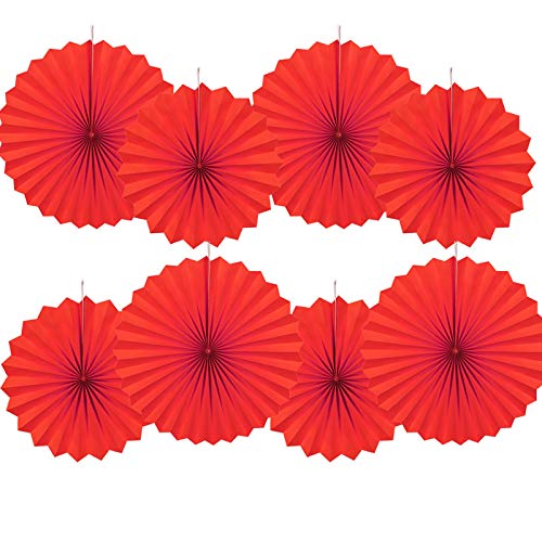 GAKA FAVOR 8er Set Party Deko Rot Papierfächer,Hängende Papier Fächer Dekoration für Party Hochzeit Geburtstag Festival Weihnachten Event Karneval GAKA FAVOR 8er Set Party Deko Rot Papierfächer,Hängende Papier Fächer Dekoration für Party Hochzeit Geburtstag Festival Weihnachten Event Karneval von GAKA FAVOR