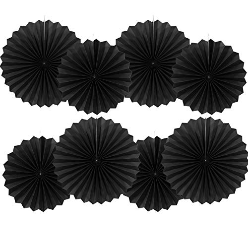 GAKA FAVOR 8er Set Party Deko Schwarz Papierfächer, Hängende Papier Fächer Dekoration für Party Hochzeit Geburtstag Festival Weihnachten Event Karneval GAKA FAVOR 8er Set Party Deko Schwarz Papierfächer, Hängende Papier Fächer Dekoration für Party Hochzeit Geburtstag Festival Weihnachten Event Karneval von GAKA FAVOR