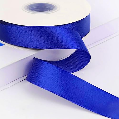 GAKA FAVOR Satinband Marineblau 25mm, 90 Meters Dekoration Geschenkband blau breit Schleifenband Bänder, Stoffband für Hochzeit, Taufe und Geburtstag Geschenke（1 Rollen） von GAKA FAVOR