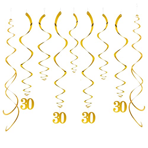 GAKA FAVOR Wirbel Deko Zahl 30 Gold Spiralen Girlande Folien Deckenhänger DoppelSpiral Deko für 30 Geburtstag, Hochzeit, Jubiläum oder Partydeko （20 Stück ） von GAKA FAVOR