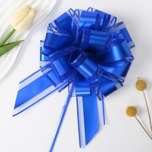 Geschenkschleife Blau Groß(16cm),10 Stück Geschenkbänder Ziehschleife Dunkelblau,Geschenk Schleife für Hochzeit Geburtstag Geschenkverpackung von GAKA FAVOR