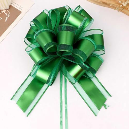 Geschenkschleife Grün Groß(16cm),10 Stück Geschenkbänder Ziehschleife Grün,Geschenk Schleife für Hochzeit Geburtstag Geschenkverpackung von GAKA FAVOR