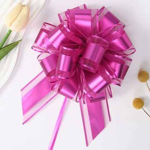 Geschenkschleife Rosa Groß(16cm),10 Stück Geschenkbänder Ziehschleife Rosa,Geschenk Schleife für Hochzeit Geburtstag Geschenkverpackung von GAKA FAVOR