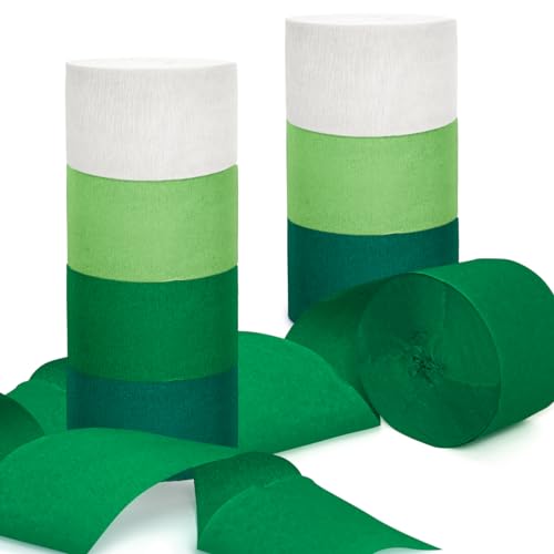 Krepppapier Grün Kreppbänder（8 Rolle）4.5cm x 25m Bänder Kreppbänder Luftschlangen Mehrfarbig,Creppapier Seidenpapier Streamer für Hochzeit Geburtstags Party Feier Dekoration von GAKA FAVOR