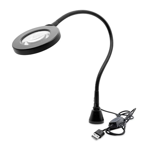 GALLUNOPTIMAL magnetische Lupenleuchte mit LED-Ringlicht & Schwanenhals – 3 Lichtfarben dimmbar – USB-A Anschluss – Zubehör für GOHH200/400/500 Baugruppenfixierungen von GALLUNOPTIMAL