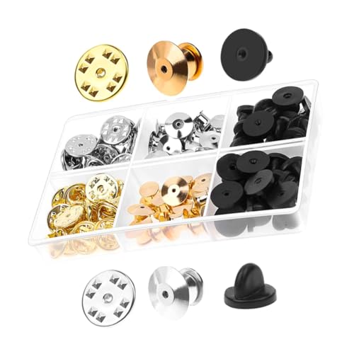GALPADA 1 Karton Teiliges Metall Pin Fixierer mit Schmetterlingsverschluss Vielseitige Sicherheits Pin Rückseiten für Anstecknadeln Basteln Abzeichen Broschen und Namensschilder Sicherer von GALPADA