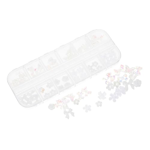 GALPADA 1 Karton Teiliges Resin Nagel Charms mit Blumen und Schleifen Bunte Maniküre Dekorationen für Natürliche und Künstliche Nägel Selbstklebend für DIY Nail Art und Besondere Anlässe von GALPADA